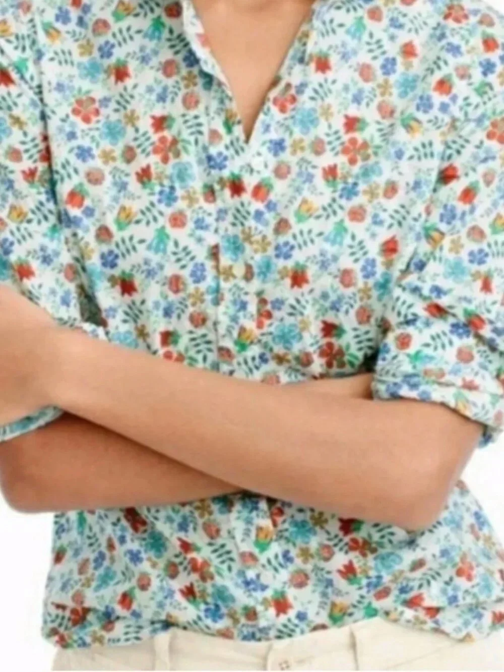 J.Crew Liberty Print size 4 long sleeve button down shirt Edenham Floral